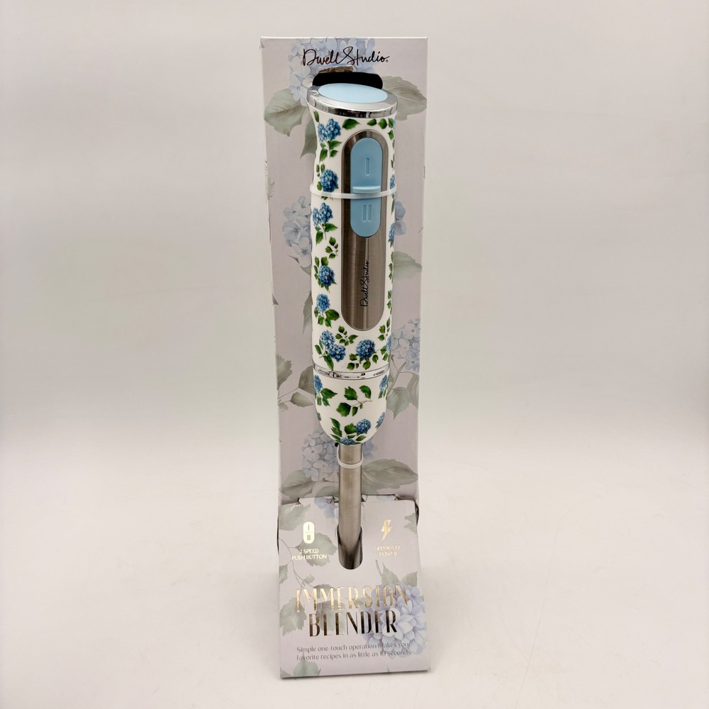 Dwell Studio Immersion Blender 
2-Speed Blue Hydrangea Floral Immersion Blender
